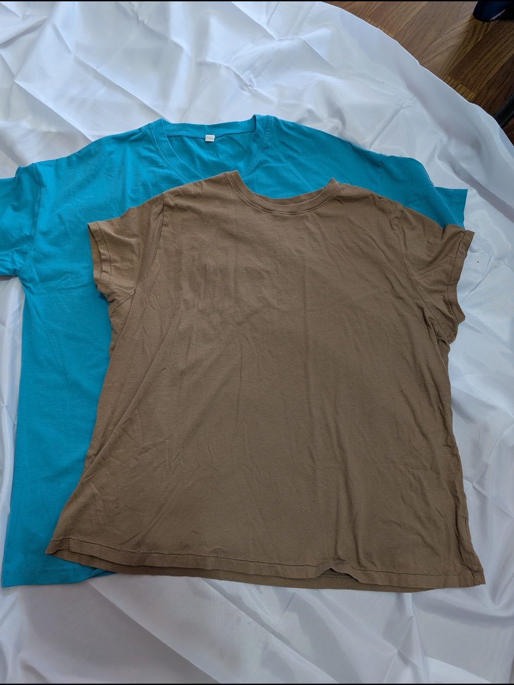 Casual Brown & Teal Cotton Tee Duo